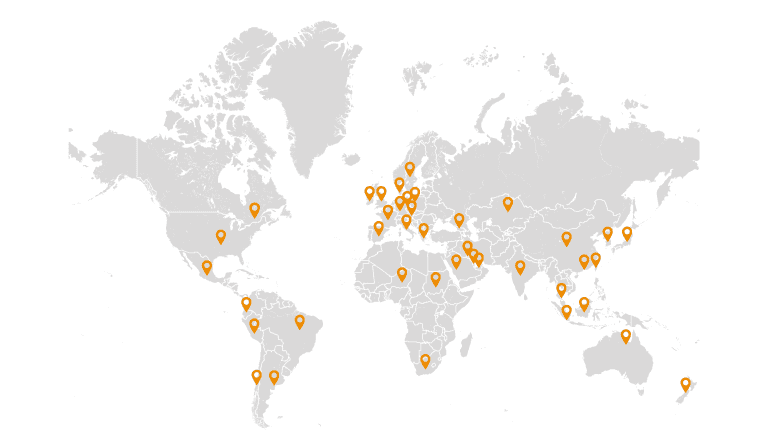 Carte de présence mondiale